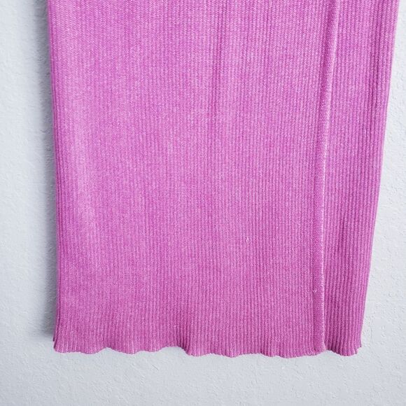 Free People Pink Tie Front Ribbed Maxi Skirt - Picture 3 of 8